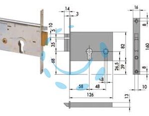 ELETTROSERRATURA DA INFILARE PER FASCE MM.82 H 14012 - mm.60 DX (14012601) - Marca CISA - Cod: 201513