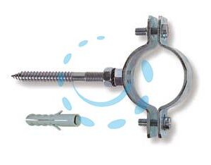 COLLARI PER TUBO IN ACCIAIO ZINCATO PER TUBI - 3/8" p/tubi ø mm.15/19 tassello ø mm.10 - Marca QUALITY - Cod: 203029