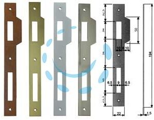 CONTROPIASTRA CON ALETTA PER SERRATURA PATENT A BUSSOLA BORDO QUADRO - acciaio bronzato (B.00590.05.02) - Marca AGB - Cod: 204095