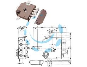 SERRATURA QUINTUPLICE DA APPLICARE CON SCROCCO CILINDRO EUROPEO 38650 - mm.60 DX (38650VD00J) - Marca MOTTURA - Cod: 211970