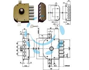 SERRATURA TRIPLICE DA APPLICARE CON POMOLO SENZA SCROCCO A POMPA 3200P - mm.60 DX (3200P-02) - Marca CR - Cod: 214117