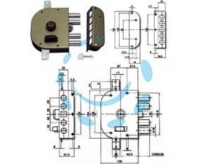 SERRATURA TRIPLICE DA APPLICARE CON SCROCCO A POMPA 3250 - mm.60 DX (3250C-02) - Marca CR - Cod: 214131