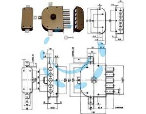 SERRATURA QUINTUPLICE DA APPLICARE SENZA SCROCCO A POMPA 3300 - mm.60 DX (3300C-02) - Marca CR - Cod: 214179