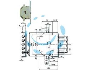 SERRATURA TRIPLICE DA INFILARE CON SCROCCO CIL. EU. BLINDATE 2151PEN - mm.60 DX (2151PEN-01) - Marca CR - Cod: 214292