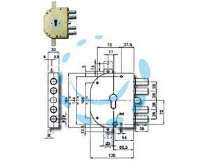 SERRATURA TRIPLICE DA APPLICARE CON SCROCCO CIL. EU. BLINDATE 2155PEN - mm.60 DX (2155PEN-01) - Marca CR - Cod: 214308