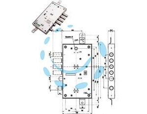 SERRATURA TRIPLICE APPLICARE MULTIF. SCROCCO D/MAPPA BLINDATE 54595 - mm.63 DX (54595D) - Marca MOTTURA - Cod: 214537