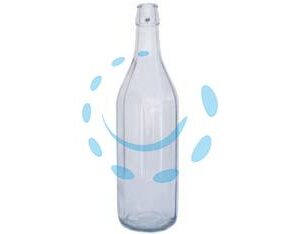 BOTTIGLIA PER ACQUA COSTOLATA TRASPARENTE - capacità lt.1 - Marca  - Cod: 216104