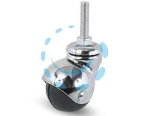 RUOTE SFERICHE IN GOMMA CON PERNO "165B" - ø mm.30 perno ø mm.8x30 mm.52h. port. Kg.20 - Marca AVO - Cod: 218412