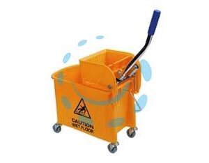 CARRELLO LAVAPAVIMENTO MOCIO STRIZZATORE "CLEAN WARNING" - lt.20 di capienza - cm.63x27x67h. - Marca XTRA - Cod: 226059