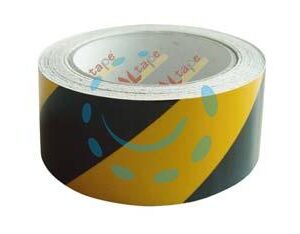 NASTRO SEGNALETICO ADESIVO IN PVC GIALLO/NERO - mm.50h. rotoli da mt.33 giallo/nero - Marca FEUDO - Cod: 228770