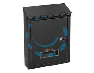 CASSETTA POSTALE MEDIA CON TETTO E CHIAVE A CILINDRO NERA - cm.21x7x30h. - colore nero - Marca QUALITY - Cod: 229562