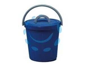 PATTUMIERA CON COPERCHIO LT.15 - ø cm.32x32h., colore blu - Marca ICS - Cod: 230506