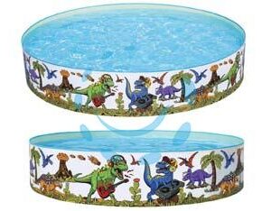 PISCINA TONDA RIGIDA "DINOSAURI"  +2 ANNI - ø cm.183x38h. - peso kg.2,23 (art.55022) - Marca BESTWAY - Cod: 231763