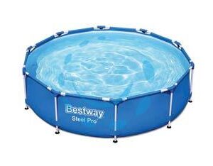 PISCINA STEEL PRO TONDA TELAIO PORTANTE CM.305X76H. SENZA POMPA FILTRO - peso kg.19,6 - lt.4.678 (art.56677) - Marca BESTWAY - Cod: 232432