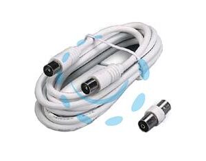 PROLUNGA TV CON CAVO COAX SPINA MASCHIO-FEMMINA + ADATTATORE MASCHIO - mt.2 bianca 31000 - Marca FANTON - Cod: 417679