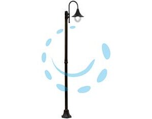 LAMPIONE SU PALO MODELLO PARIGI - 100w IP44 cm.230h. colore nero - Marca SYNTESY - Cod: 234429