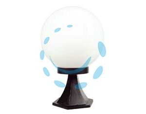 LANTERNA CON SUPPORTO DA APPOGGIO MODELLO SFERA - 100w IP44 mm.250x354h. colore nero - Marca SYNTESY - Cod: 234467