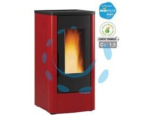 STUFA A PELLET DAHIANA 10 KW BORDEAUX (CONTO TERMICO) - misure cm.52,5x60,2x108,0h. - peso Kg.157 - Marca NORDICA - Cod: 236409