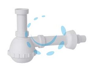 SIFONE MOPLEN A FIASCO 1 VIA - 1"1/2 per lavello - Marca  - Cod: 243544