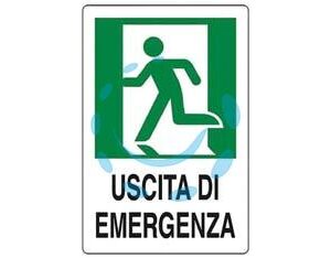 CARTELLO " USCITA DI EMERGENZA A SINISTRA" - cm.20x30h. - Marca  - Cod: 243674