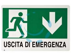 CARTELLO "USCITA DI EMERGENZA" - cm.30x20h. - Marca  - Cod: 243681
