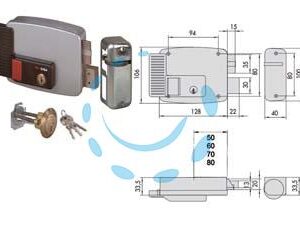 ELETTROSERRATURA PER PORTE LEGNO CON PULSANTE INTERNO 2 MANDATE 11670 - mm.50 DX (11670501) - Marca CISA - Cod: 244459