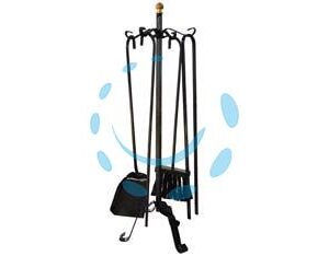SET 4 ATTREZZI CON TREPPIEDI PER CAMINO - cm.55h. - Marca - Cod: 245890
