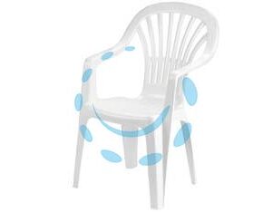 SEDIA POLTRONA DA GIARDINO "ZENA" BIANCA - cm.55x56x89h. - peso kg.3,1 - Marca  - Cod: 246804