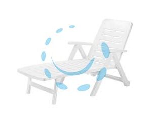 LETTINO DA GIARDINO "SMERALDO" BIANCO - cm.72x189x96h. - peso kg.10,4 - Marca - Cod: 246859