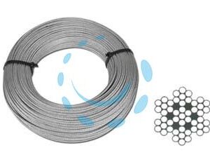 FUNE METALLICA IN ACCIAIO INOX AISI 316 49 FILI - ø mm.6 rotoli da mt.10 - Marca QUALITY - Cod: 250382