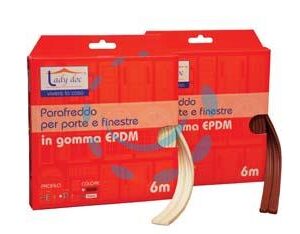PARAFREDDO IN GOMMA PROFILO "E" - mm.9h. rotolo da mt.6 colore bianco - Marca XTRA - Cod: 256100