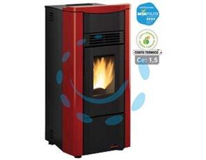 STUFA A PELLET GIUSY PLUS 5.0 CANALIZZATA 7,5 KW BORD(CONTO TERMICO) - misure cm.49,8x49x102,20h. - peso Kg.96 - Marca NORDICA - Cod: 270175