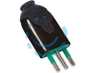 SPINA DRITTA 2 POLI + TERRA 10A NERA - nera 80011 - Marca FANTON - Cod: 272650