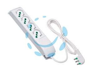 MULTIPRESA 4 POSTI BIPASSO + SCHUKO - bianco 410110 - Marca FANTON - Cod: 273084