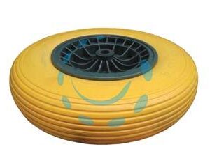 RUOTA PER CARRIOLA PU PIENA CON CUSCINETTI - perno mm.20x130, interasse mm.80 - Marca IL CAMPO - Cod: 274104
