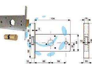SERRATURA INFILARE PER FASCE CATEN. 1 MANDATA E SCR. MM.64 H 288602 - mm.60 (288.60.2) - Marca MG - Cod: 284035