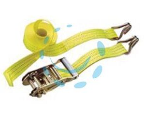 CINGHIA CON GANCI A J E CRICCHETTO COLORE GIALLO - mt.4,5 x mm.25h. - portata Kg.1000 - Marca EXCEL - Cod: 286824