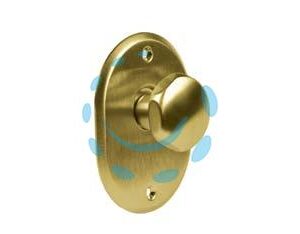 MOSTRINA OVALE CON POMOLO IN OTTONE LUCIDO 331/35 - mm.70x90h. sp. mm.4 - pomolo mm.35 - Marca CIPIERRE - Cod: 286909
