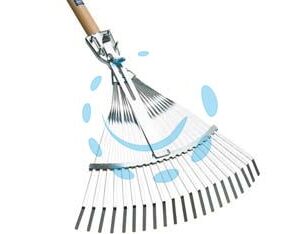 SCOPA DA GIARDINO IN METALLO REGOLABILE CON MANICO ATTACCO MORSETTO - 21 denti - Marca AGEF - Cod: 287487