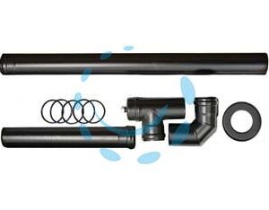KIT INSTALLAZIONE BASE PER STUFE A PELLET NERO OPACO PESANTE MM.1,2 - ø cm.8 - Marca SAVE - Cod: 291699