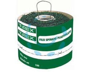 FILO FERRO SPINATO ZINCATO E PLASTIFICATO - rotolo da mt.100 - Marca T-REX - Cod: 297615