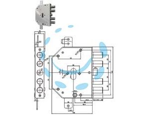 SERRATURA TRIPLICE APPLICARE C/SCROCCO CIL. EU. BLINDATE 2155PEN-BLOC - mm.60 DX (2155PEN-01NCL) - Marca CR - Cod: 300094