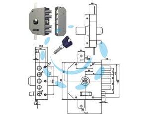 SERRATURA TRIPLICE APPLICARE C/SCROCCO A POMPA CH. PIATTA K55 3250K55 - cilindro 60 DX (3250K55) - Marca CR - Cod: 300339