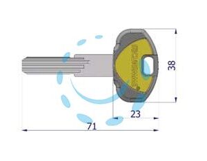 CHIAVE GREZZA PER CILINDRO K2  - Marca SECUREMME - Cod: 304344