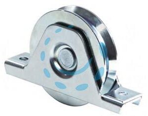 RUOTA CANCELLI GOLA V SUPPORTO INFERIORE ART.335 - ø mm.80 supporto mm.135 - Marca COMUNELLO - Cod: 308298