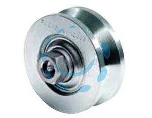 RUOTA CANCELLI GOLA V CON INGRASSATORE DUE CUSCINETTI ART.323 - mm.120x44 - Marca COMUNELLO - Cod: 308366