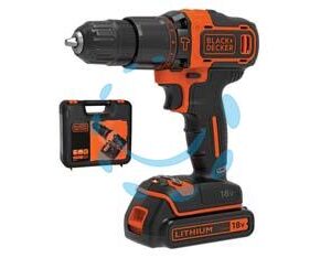 TRAPANO AVVITATORE BATTERIA LITO 18V  CON PERCUSSIONE (BCD383D1XK-QW) - 1 batteria Litio da 2 Ah - Marca BLACK&DECKER - Cod: 309172