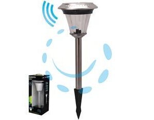 LAMPADA SOLARE LED VERRE CON SENSORE - ø mm.168x547h. - 9/90 lumen - Marca DURACELL LIGHTING - Cod: 314534