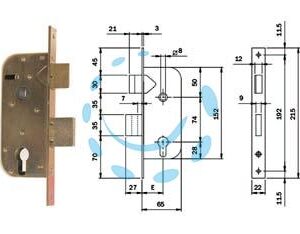 SERRATURE INFILARE PER CANCELLI CAT.+SCR. SEP. PROFILO EUROP. 630 - mm.35 (630350) - Marca ISEO - Cod: 321181