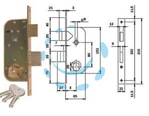 SERRATURA INFILARE PER CANCELLI CATENACCIO E SCR. SEPAR. C/QUADRO 620 - mm.35 (620350) - Marca ISEO - Cod: 321433